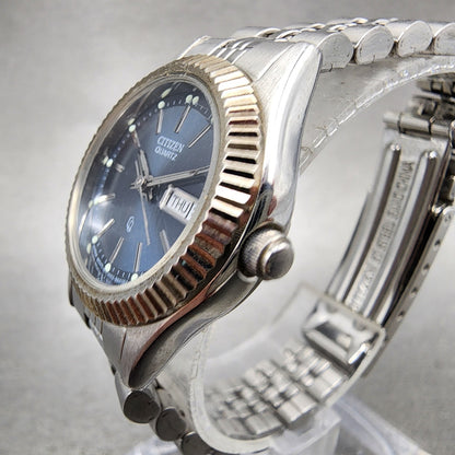 Citizen CQ Watch Women 25mm Blue Dial Silver Tone Daydate 1002R15097 New Batt2