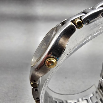 Seiko Watch Women 16mm Blue Dial Silver Tone Oval 1N01-0CT0 New Battery VintageL2