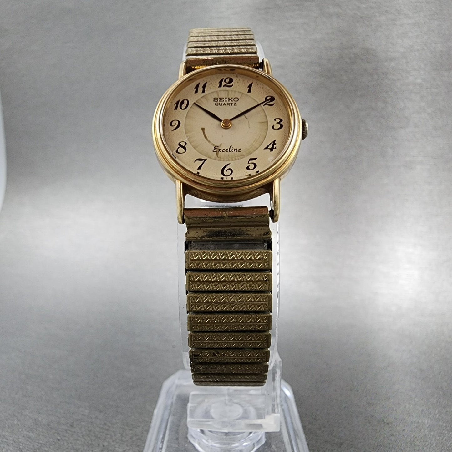 Seiko Exceline Watch Women 22mm Cream Dial Gold Tone Round 23200380 New Battery5