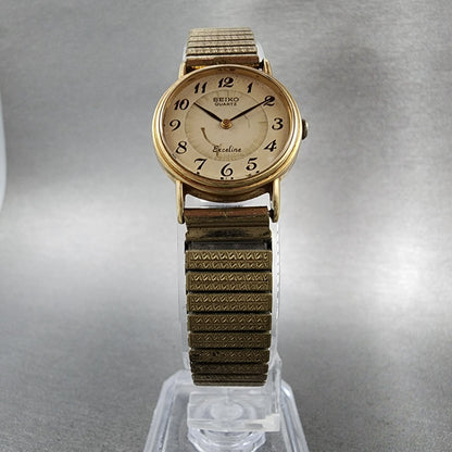 Seiko Exceline Watch Women 22mm Cream Dial Gold Tone Round 23200380 New Battery5