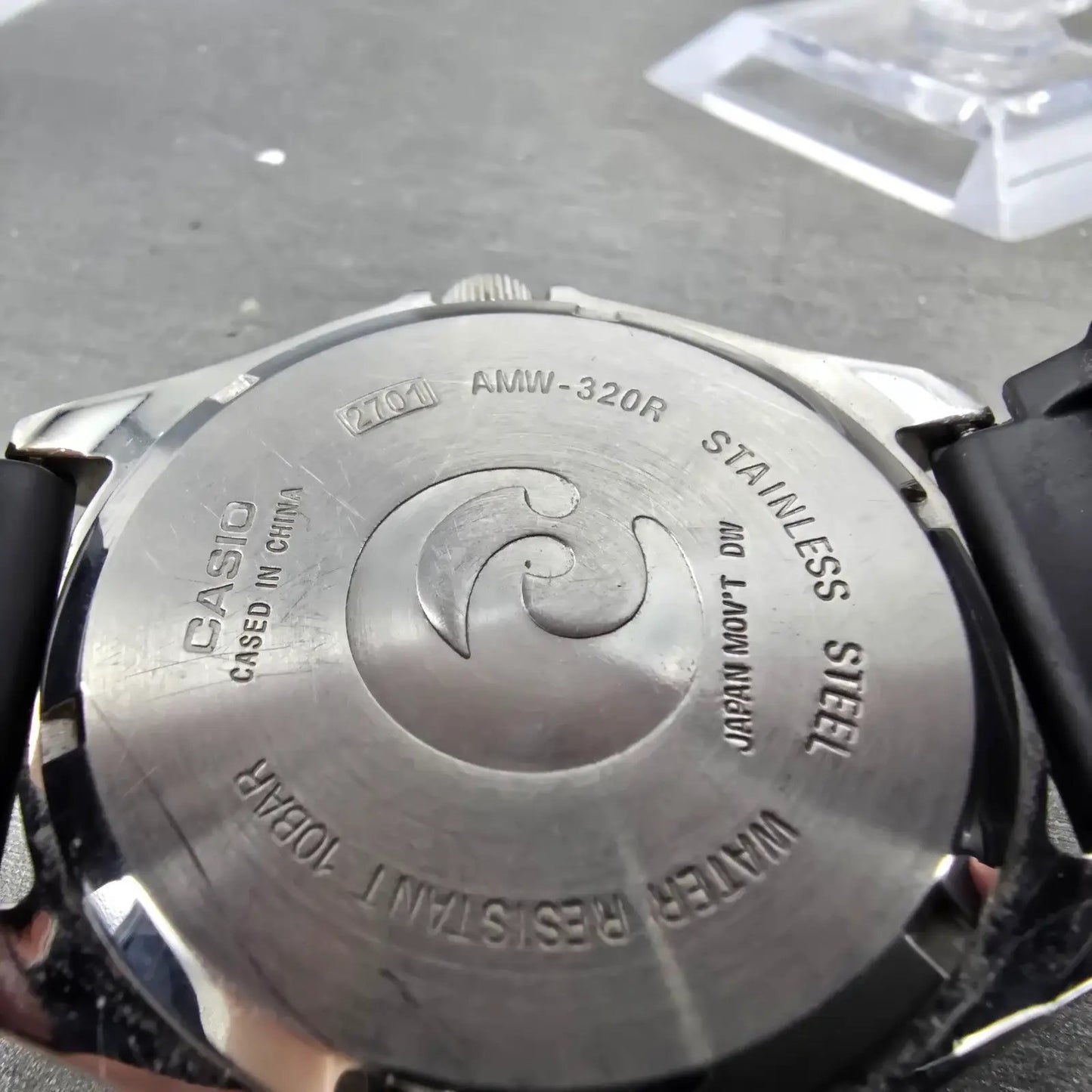 Casio Arine Watch Men 45mm Champagne Dial Steel Alarm Chrono AMW-320C New Batt L10