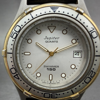 Orient Jupiter Dive Watch Men 36mm Silver Dial Two Tone Date Round New battery1