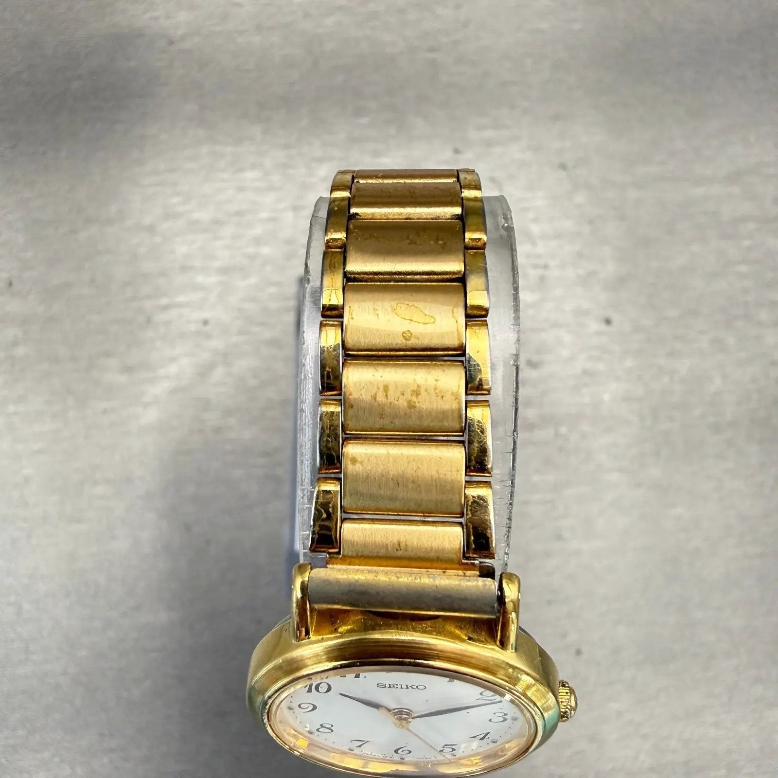 Seiko Watch Women 23mm White Dial Gold Tone Round 1F21-0C00 New Battery Vintage4