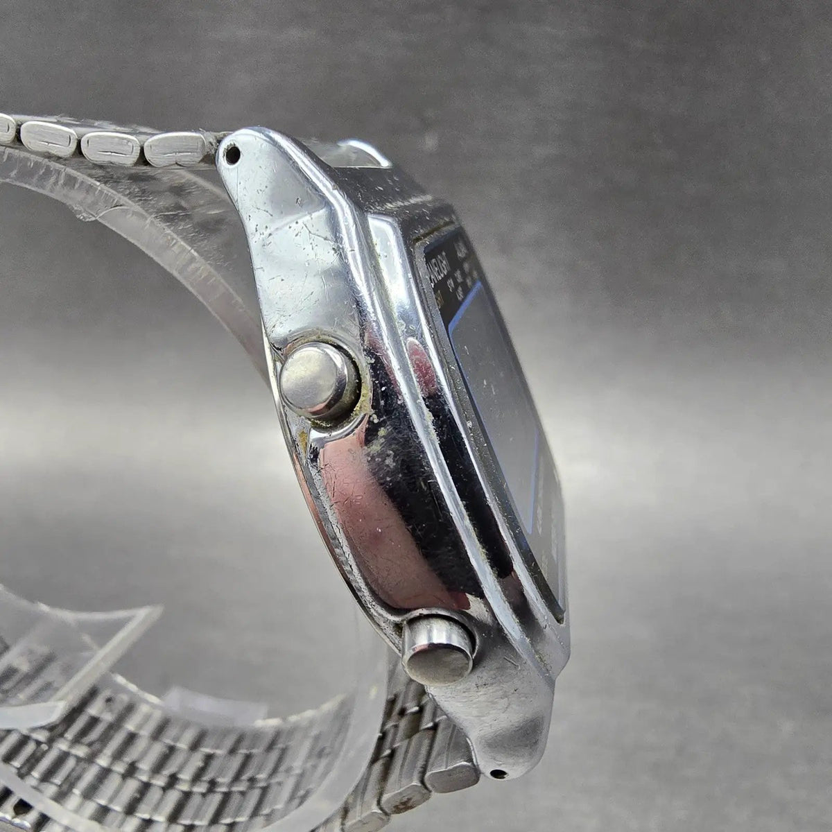 Alba Digital Watch Men 36mm Silver Alarm Chronograph Y7354A40 READ!!!!! New Batt3