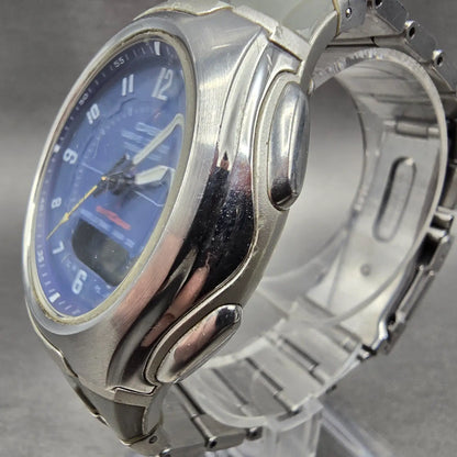 Casio WVA-430J Watch Men 3mm Blue Dial Silver Alarm Chrono WaveCeptor PARTS4