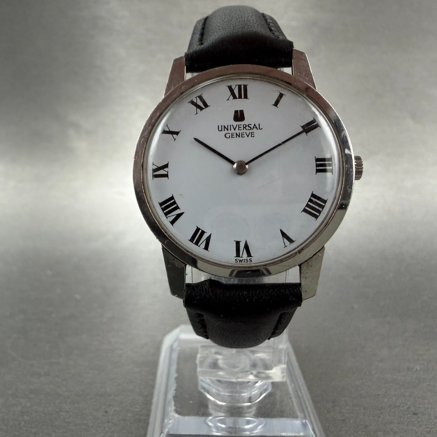 Universal Geneve Watch Men 31mm White Dial Steel Manual Wind 842101 Runs VTG5
