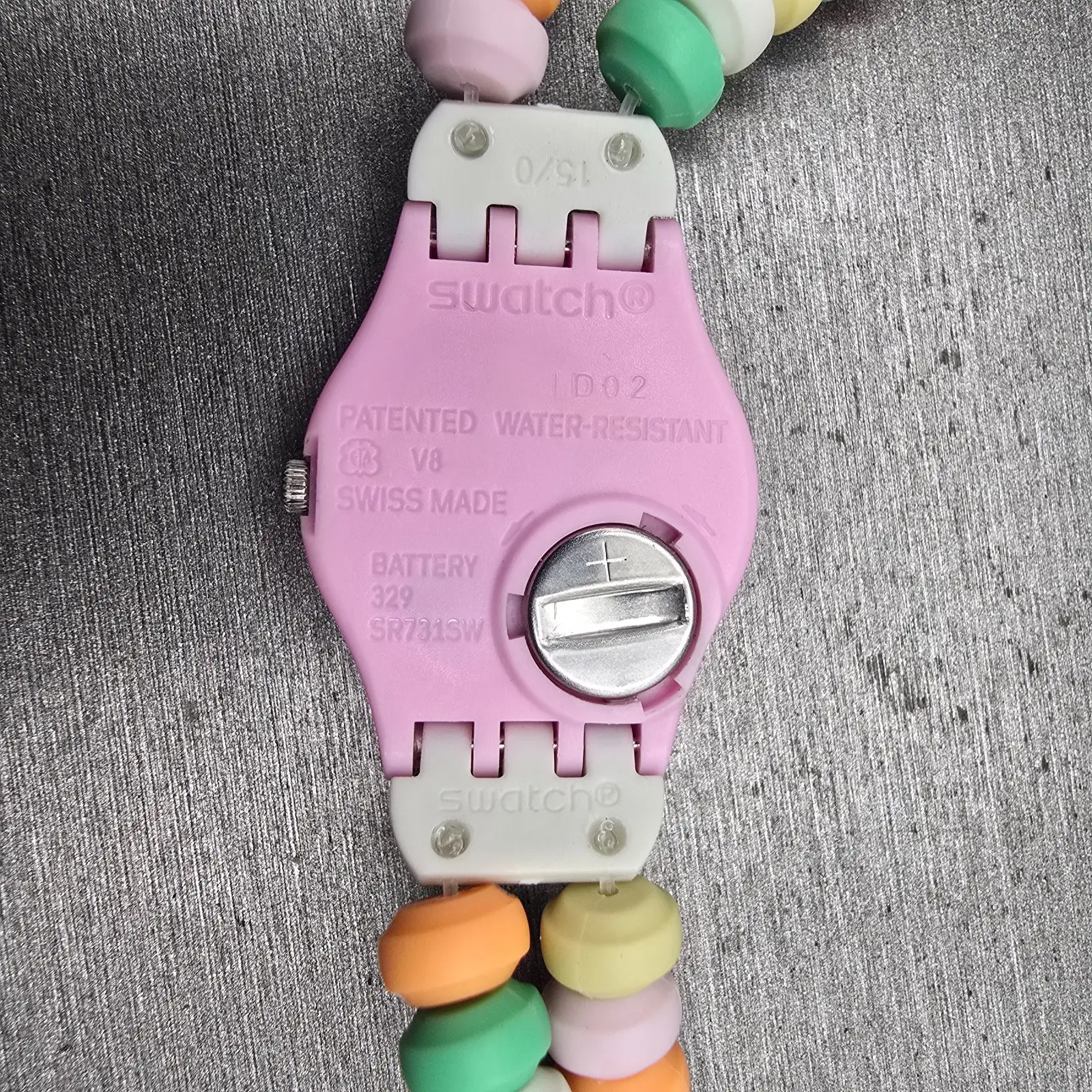 Swatch CARAMELLISSIMA Watch Women 25mm Green Dial Pink Case LP135B New Battery5