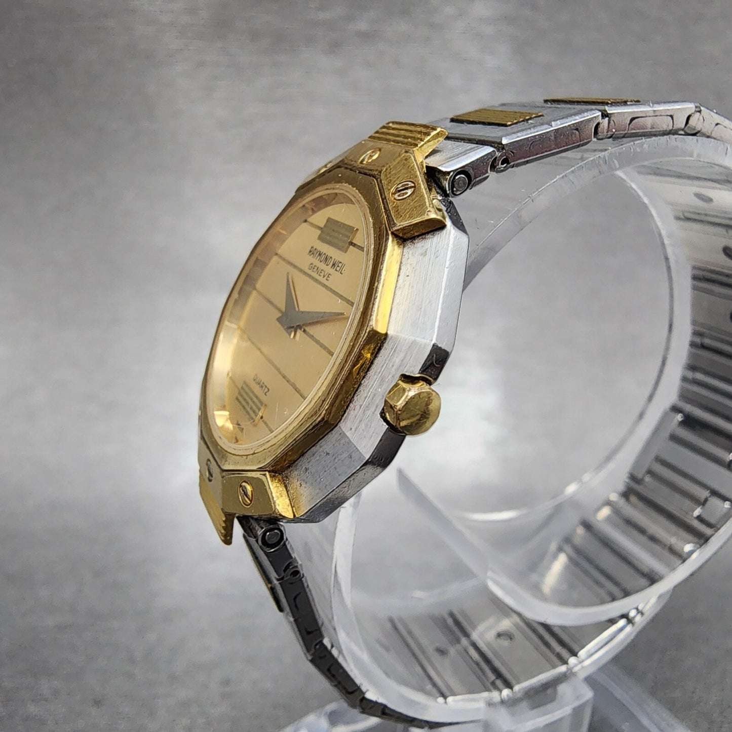 Raymond Weil Watch Women 26mm Gold Dial Two Tone Dodecagon 8038 PARTS3