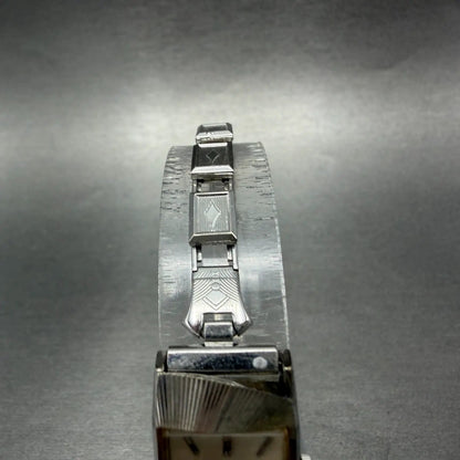 Seiko Solar Tank Watch Women 16mm Silver Dial Silver Tone Manual 1000-3030 Runs4