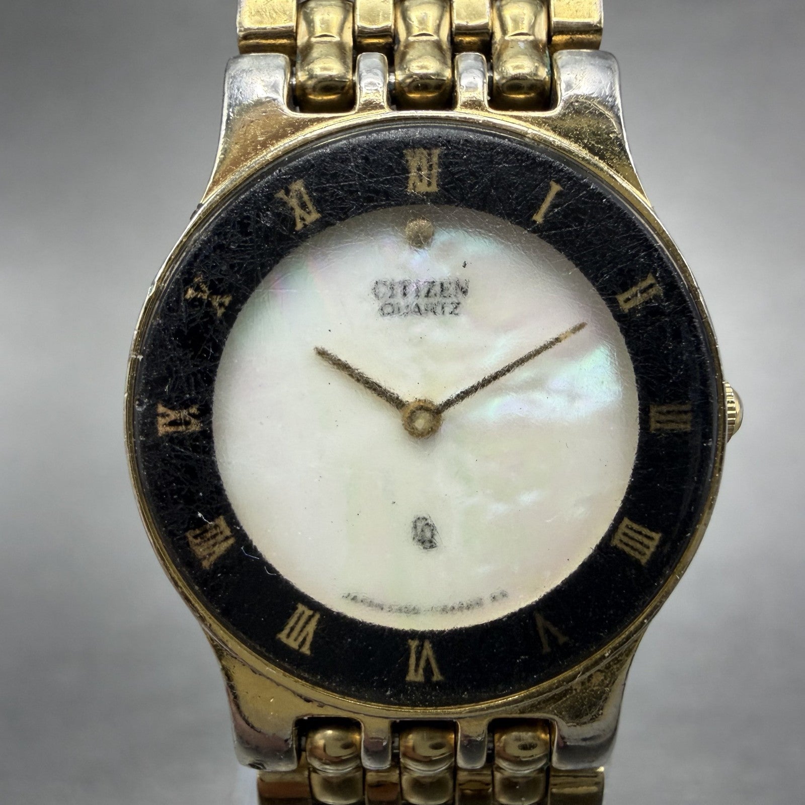 Citizen CQ Watch Women 21mm Mop Dial Gold Tone Round 5420-F41884 New Battery1