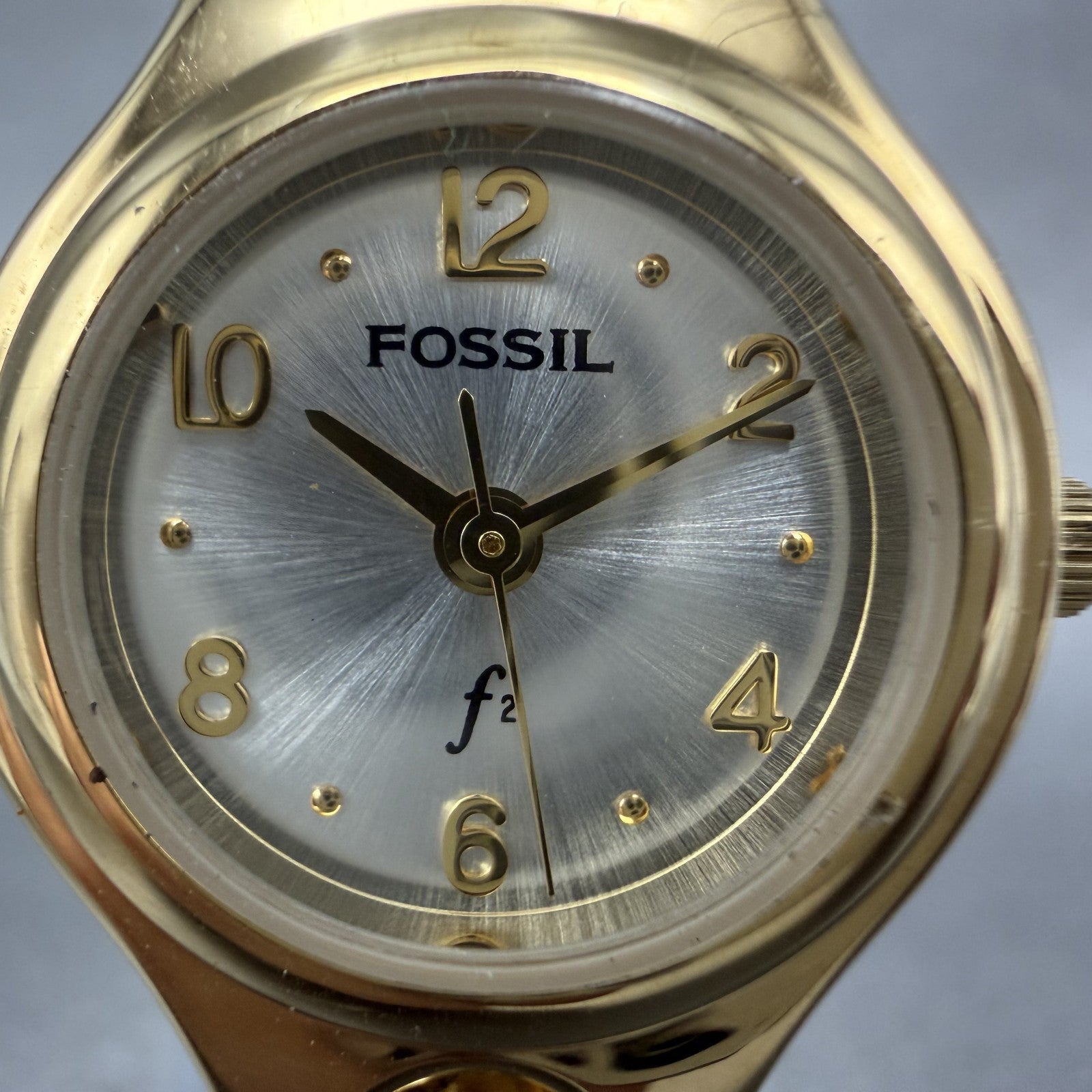 Fossil F2 Watch Women 22mm Silver Dial Gold Tone Round ES8861 New Battery1