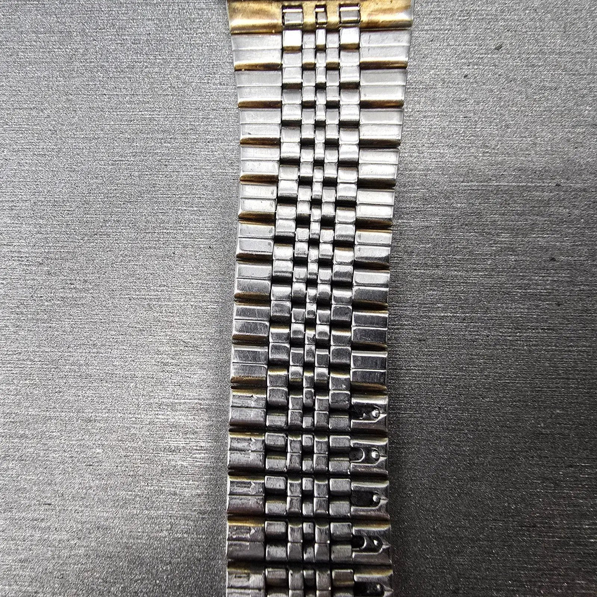 Seiko Bracelet 19mm Stainless Steel Gold Tone Tri Folding Clasp Vintage Japan Z28