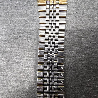 Seiko Bracelet 19mm Stainless Steel Gold Tone Tri Folding Clasp Vintage Japan Z28
