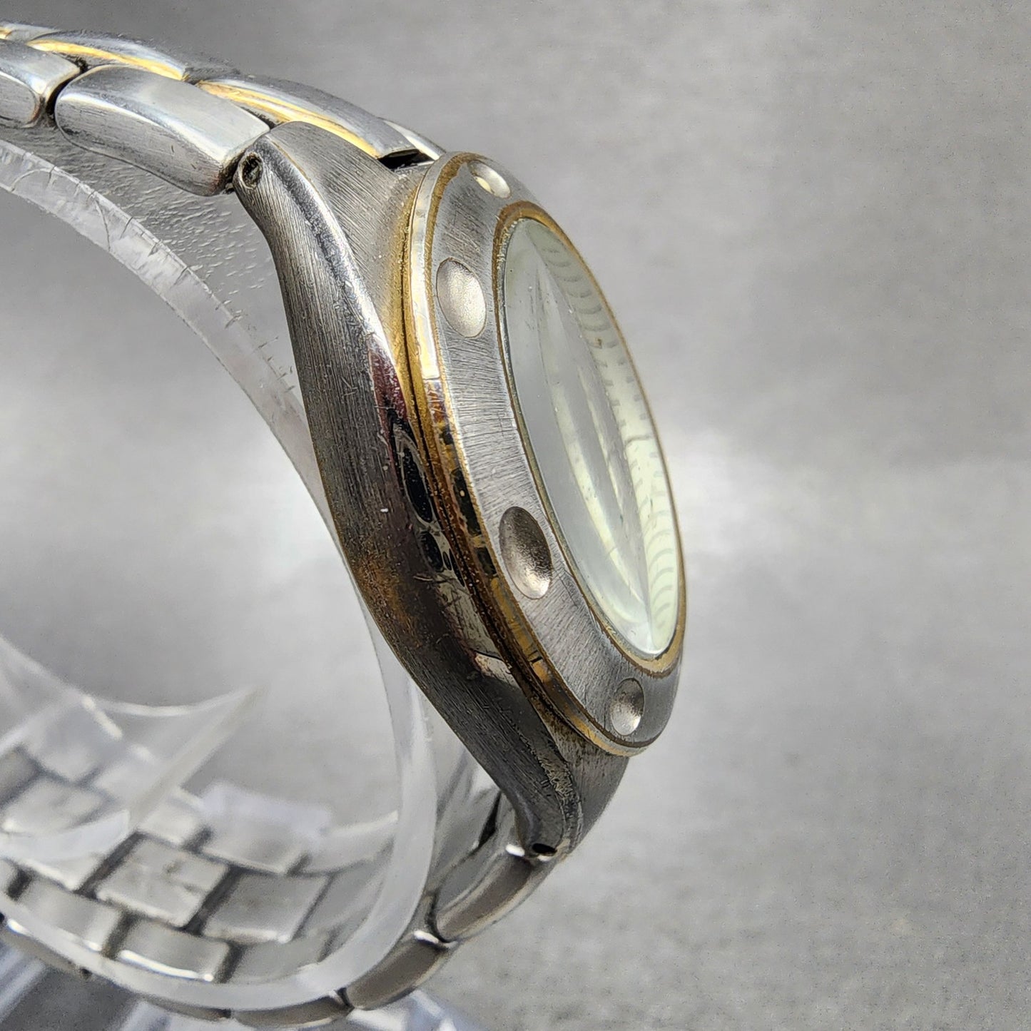 Fossil Blue Watch Women 29mm Champagne Dial Two Tone Round AM3304 New Battery3