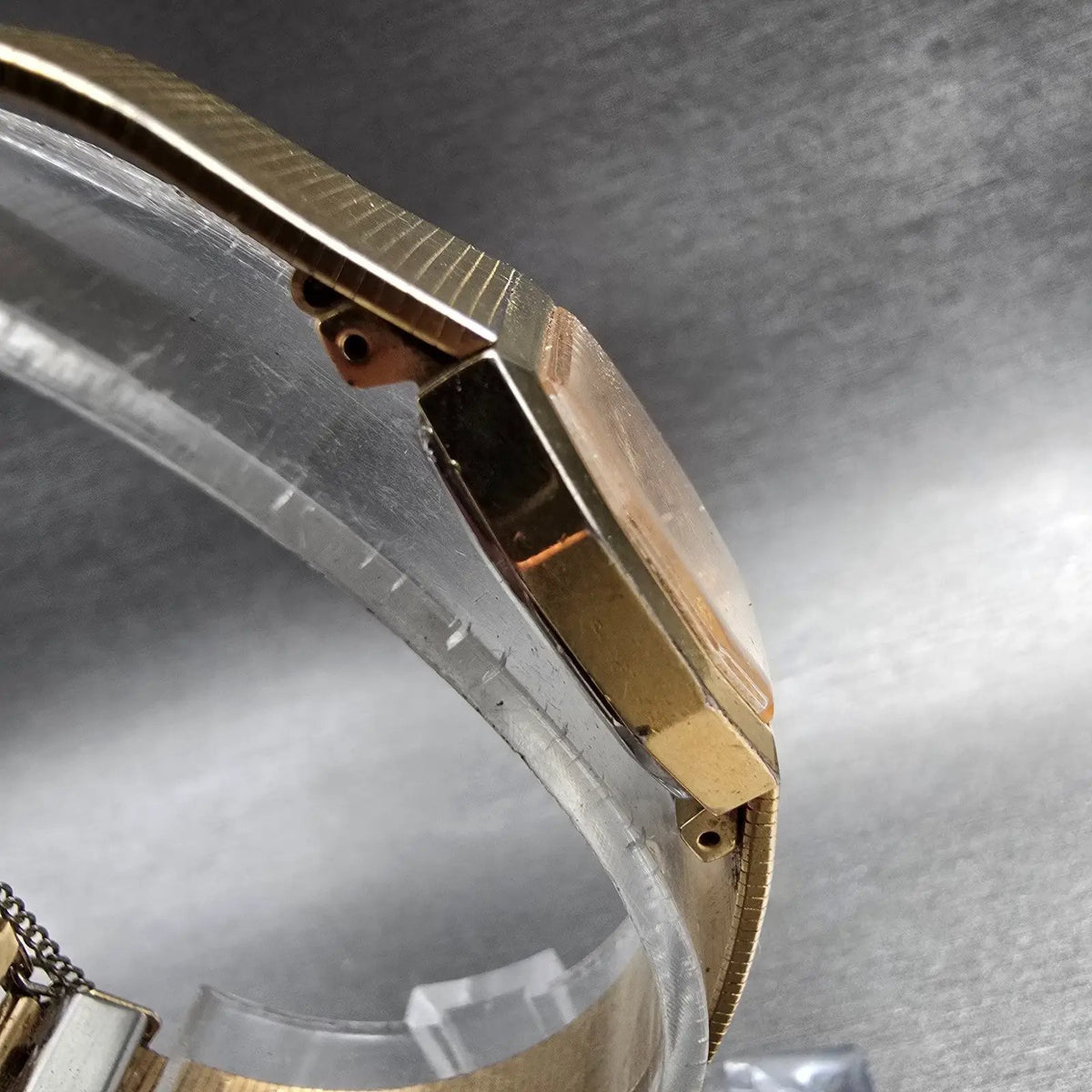 Seiko Watch Women 18mm Gold Dial Gold Tone Octagon 2C20-5840 New Battery Vintage3