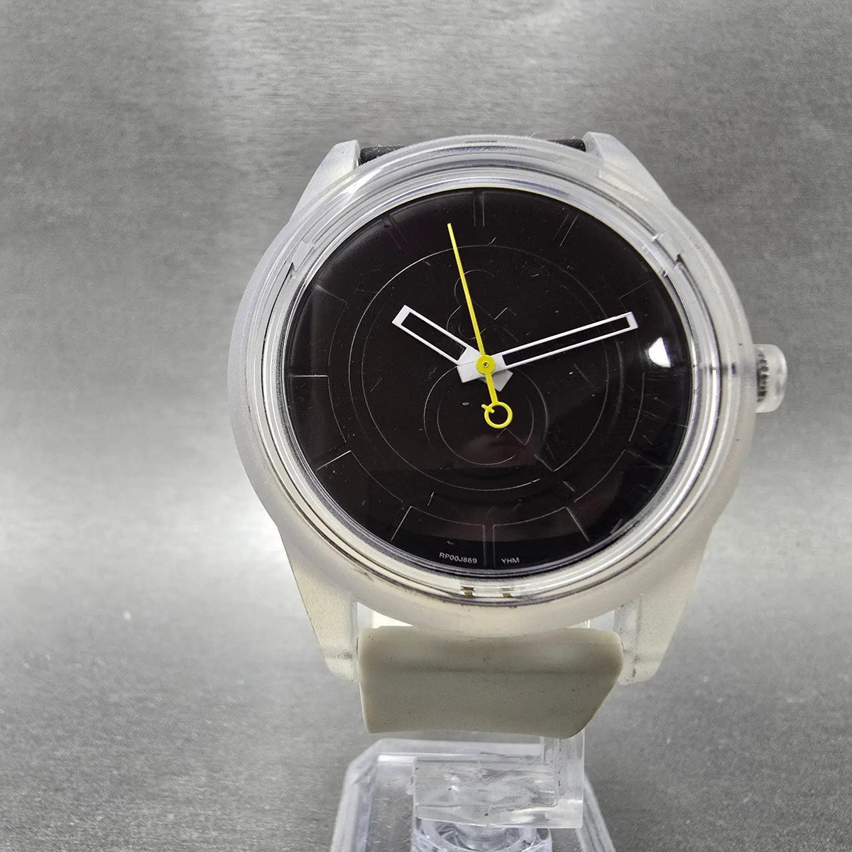 Citizen Q&Q Smilesolar Watch Men 40mm Black Dial Clear Round RP00J005Y Runs5