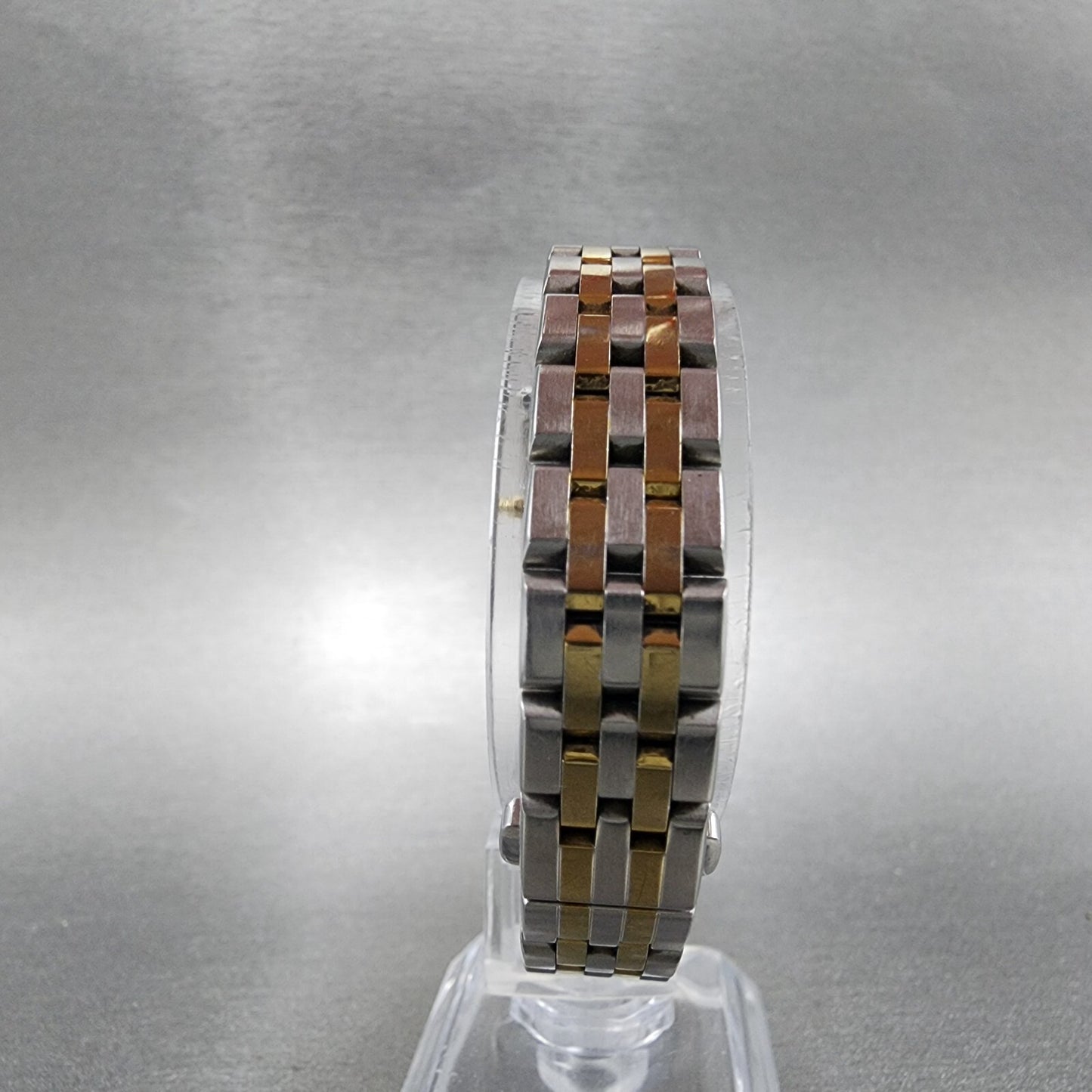 Citizen EcoDrive Tank Watch Women 18mm MOP Dial Two Tone Rectangle Runs7