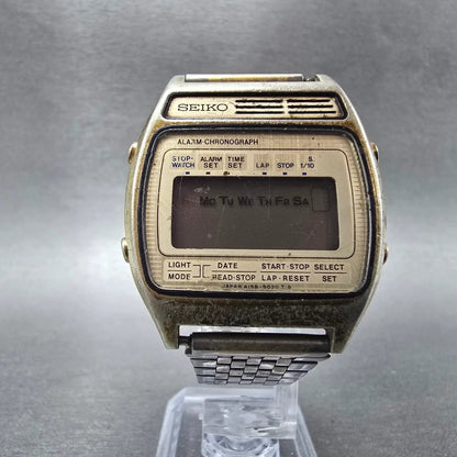 Seiko Watch Men 34mm Gold Digital Alarm Chronograph A158-5059 PARTS Vintage6