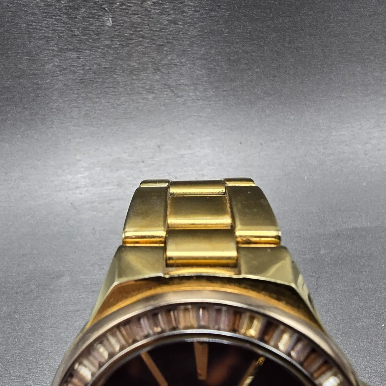 Michael Kors Gramercy Watch Women 45mm Brown Dial Gold Tone MK-5723 New BatteryK4