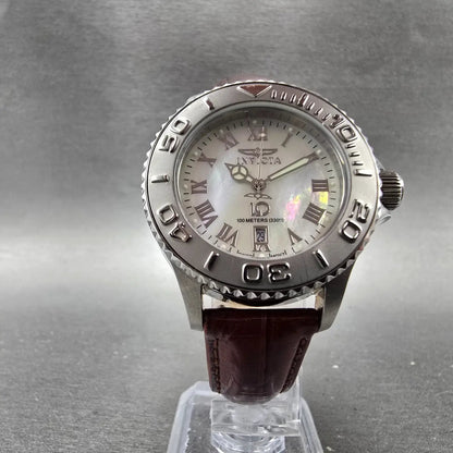 Invicta Wildflower Dive Watch Women 34mm MOP Dial Silver Tone Date 4396 New Batt5