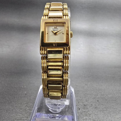 Citizen Elegance Watch Women 14mm Champagne Dial Gold Tone 5421-H21467 New Batt5