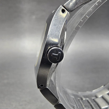 Tissot Watch Women 23mm Black Dial Silver Tone Round L520 New Battery W/box2