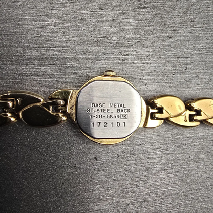 Seiko Watch Women 16mm MOP Dial Gold Tone Oval 1F20-5K59 New Battery Vintage10