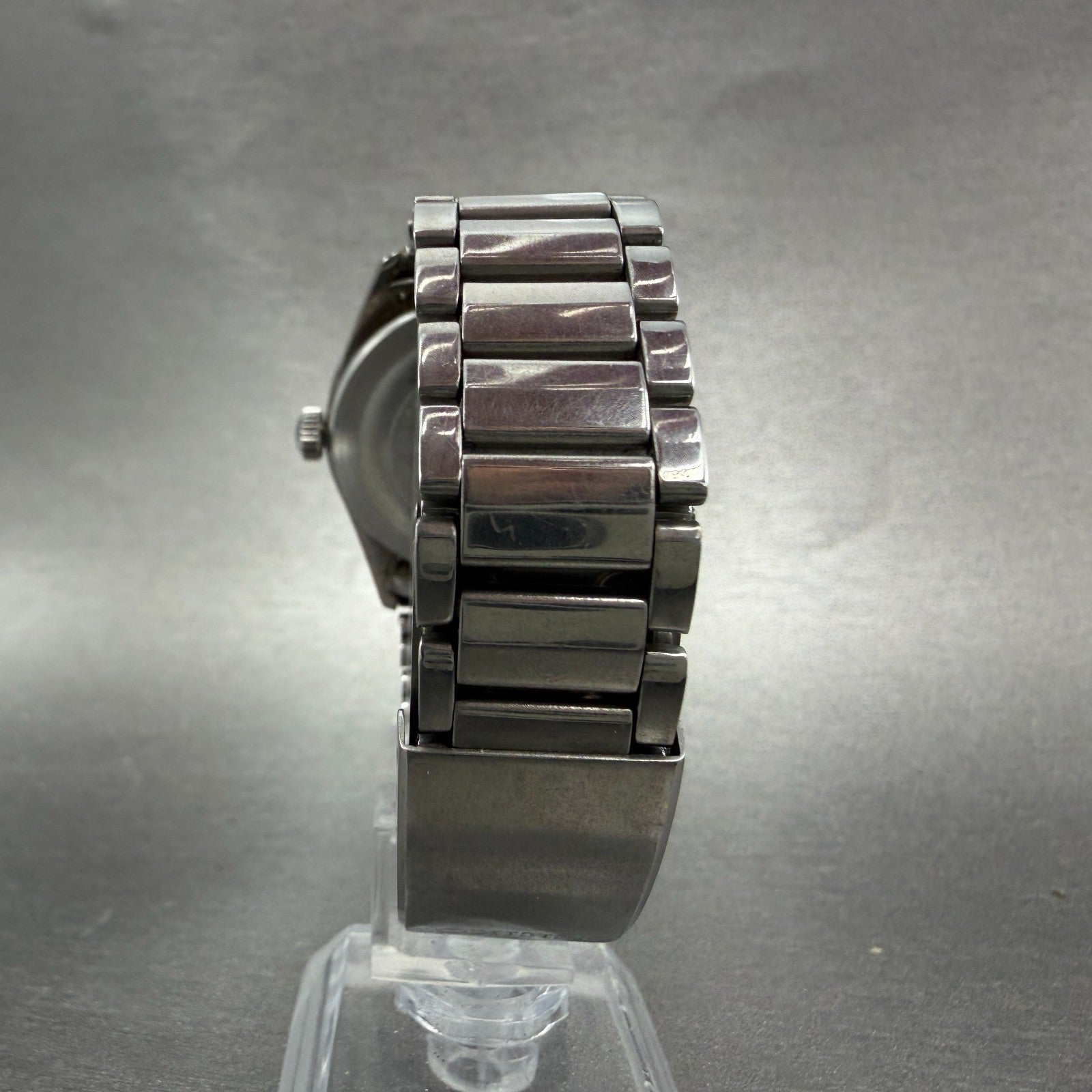 Seiko Sportsman Watch Men 34mm Silver Dial Silver Tone Date 6602-7030 Runs7