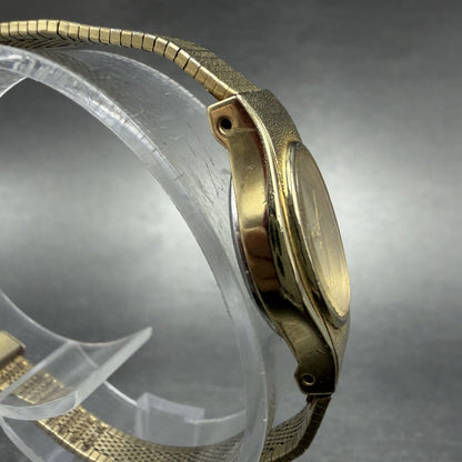Citizen CQ Watch Women 17mm Champagne Dial Gold Tone Oval 5930-S25350 New Batt3