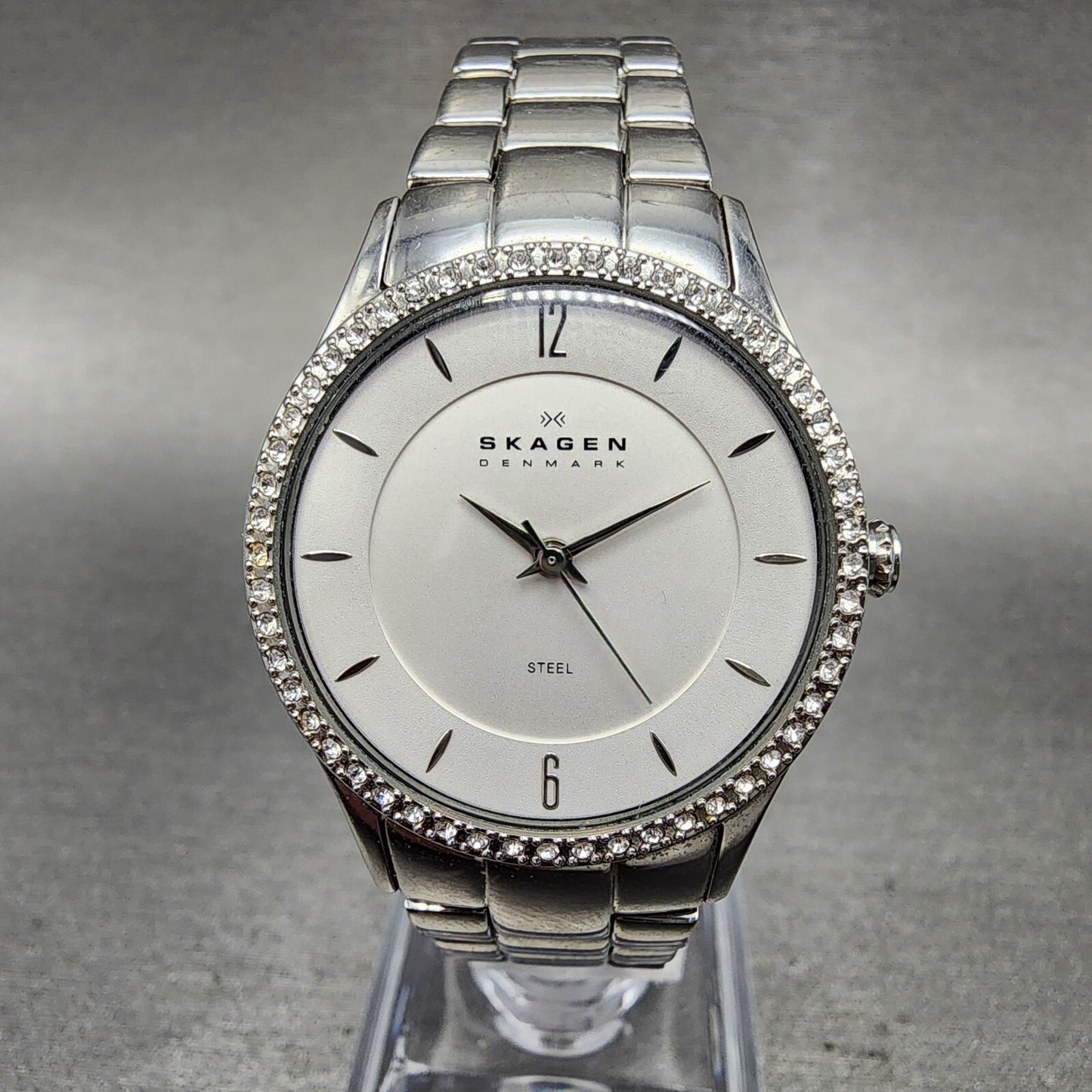 Skagen Watch Women 30mm White Dial Stainless Steel Round 347SSX New Battery0