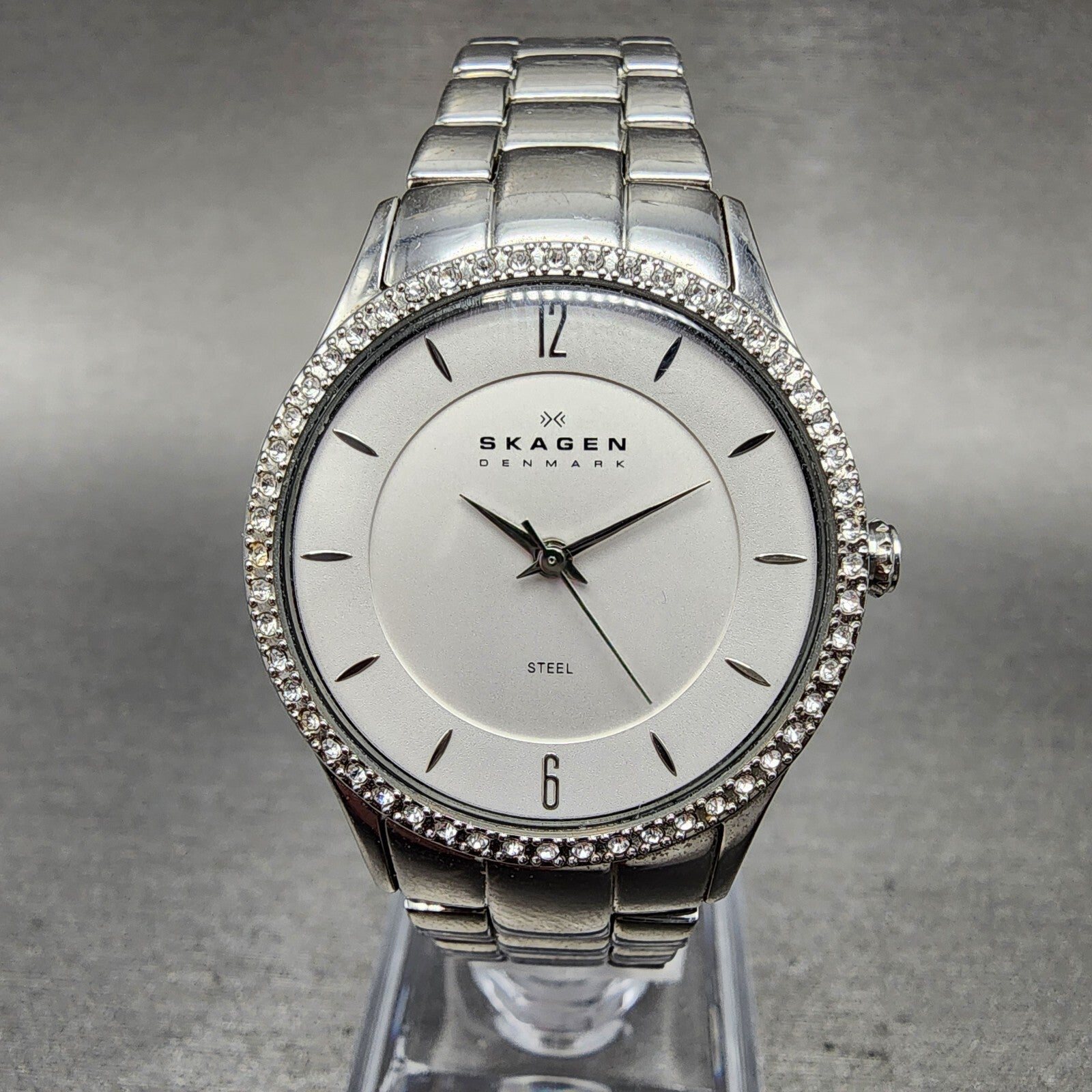 Skagen Watch Women 30mm White Dial Stainless Steel Round 347SSX New Battery0