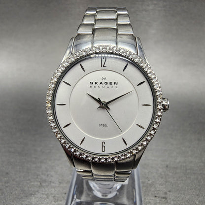 Skagen Watch Women 30mm White Dial Stainless Steel Round 347SSX New Battery0