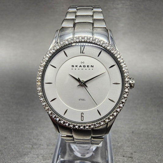 Skagen Watch Women 30mm White Dial Stainless Steel Round 347SSX New Battery0