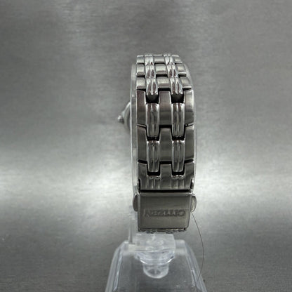 Citizen EcoDrive Watch Women 25mm White Dial Silver Tone Date E011S06489 Runs7