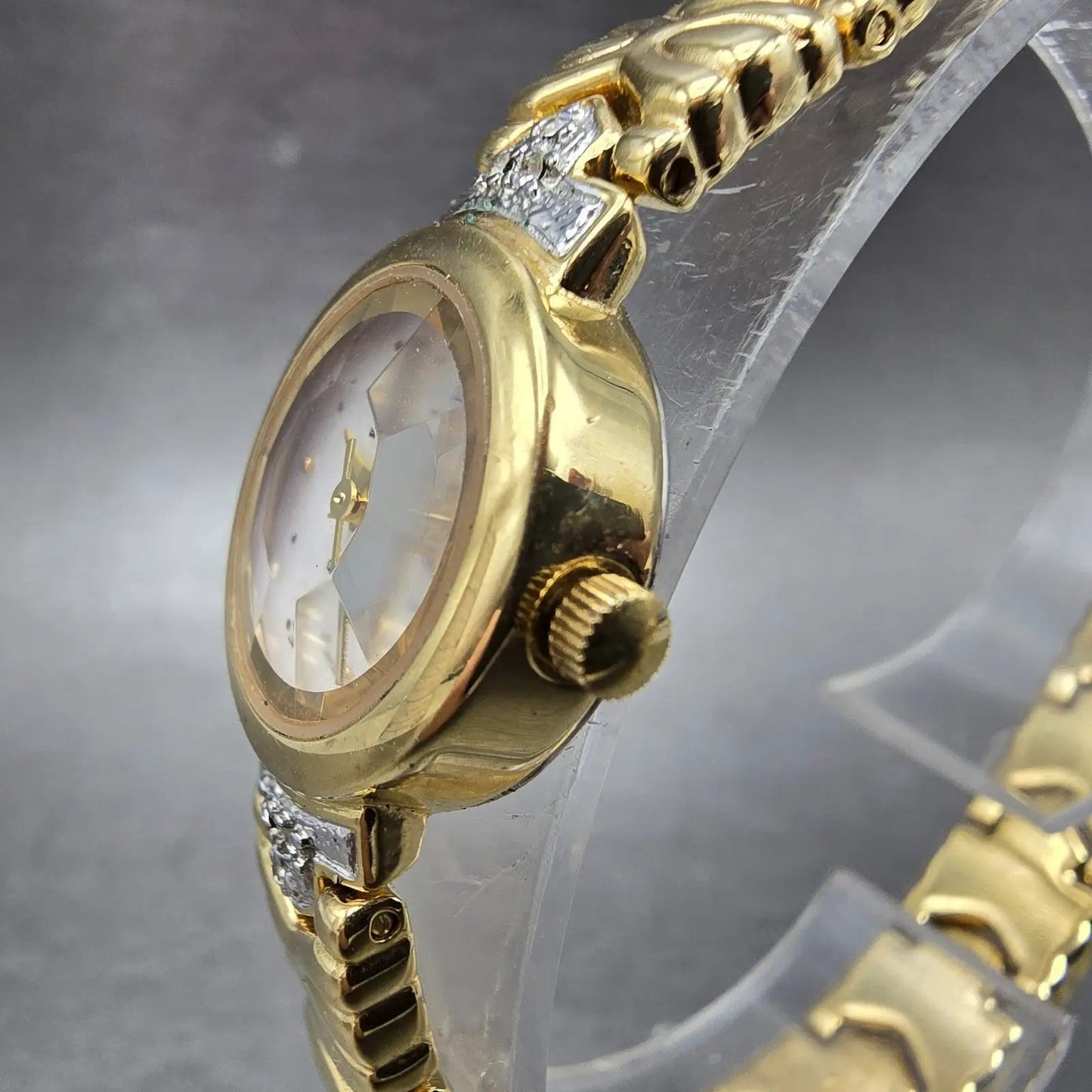 Elgin Watch Women 19mm MOP Dial Gold Tone Round EL764-017 New Battery2