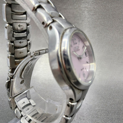 Citizen EcoDrive Watch Women 25mm Pink Dial Steel Date Round Date Round Runs3