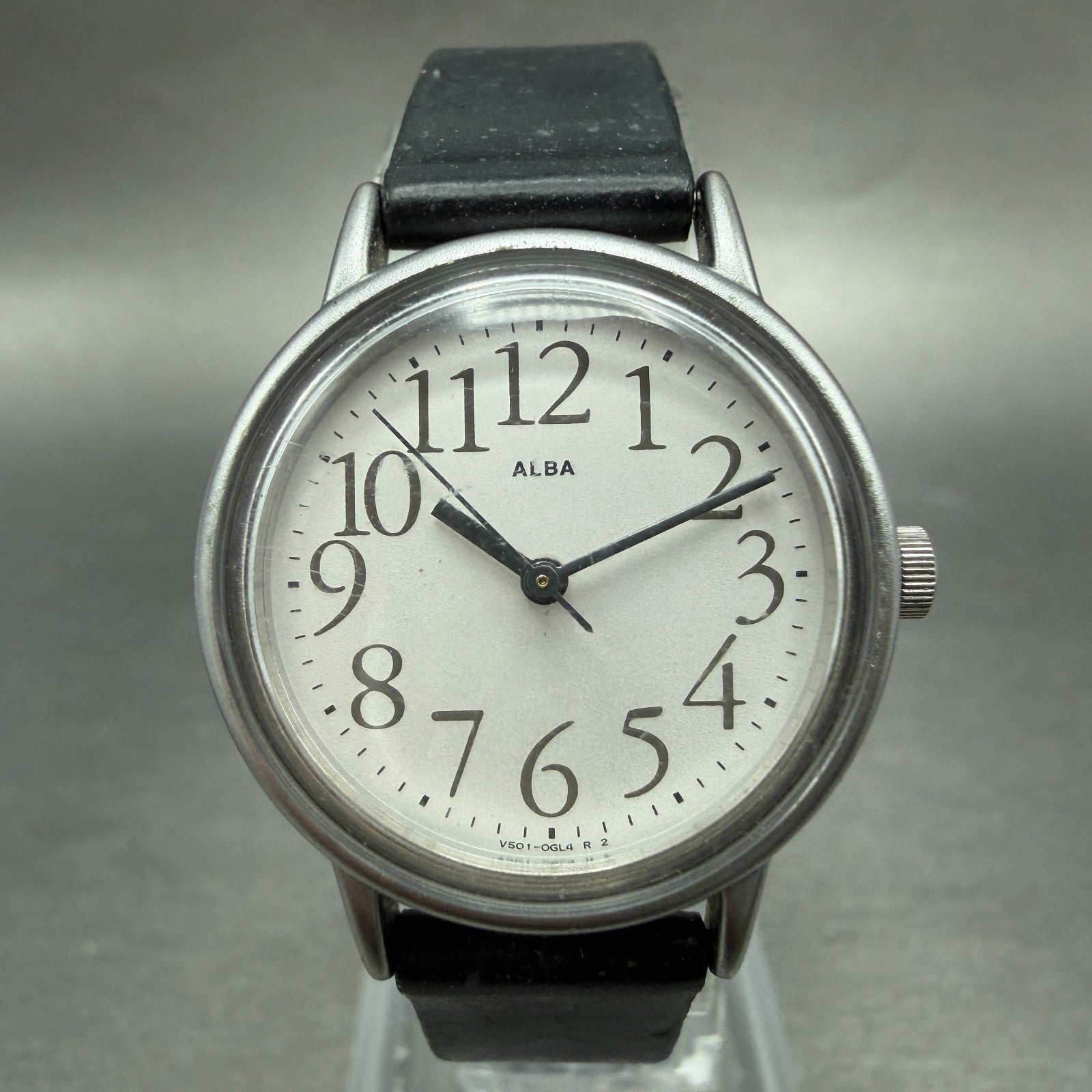 Seiko Alba Watch Women 26mm White Dial Silver Tone Round V501-0BW0 New Battery0