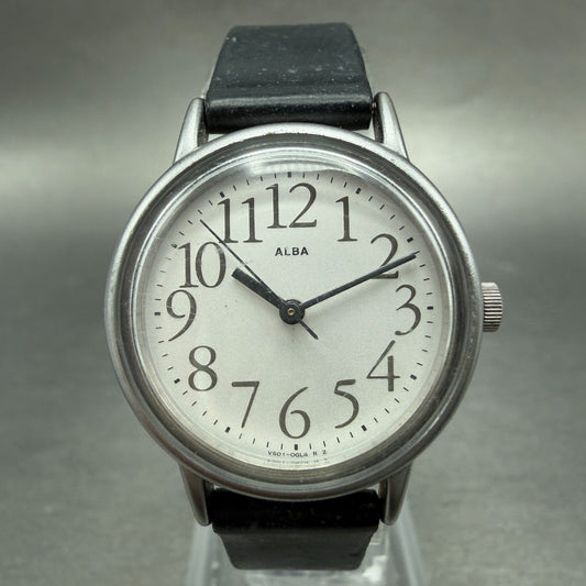 Seiko Alba Watch Women 26mm White Dial Silver Tone Round V501-0BW0 New Battery0