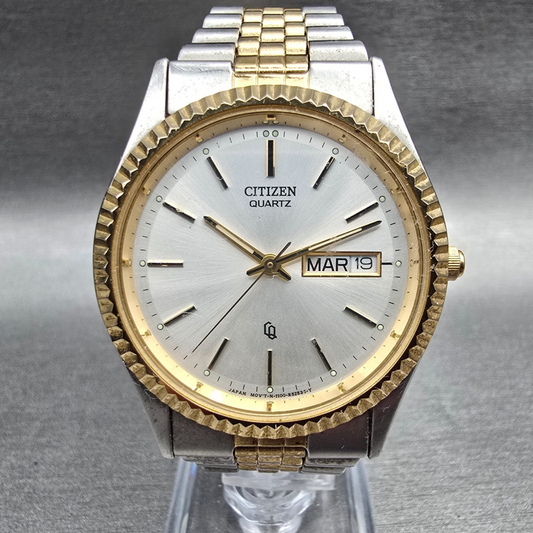 Citizen CQ President Watch Men 35mm Silver Dial Daydate 1102-R12535 New Battery0