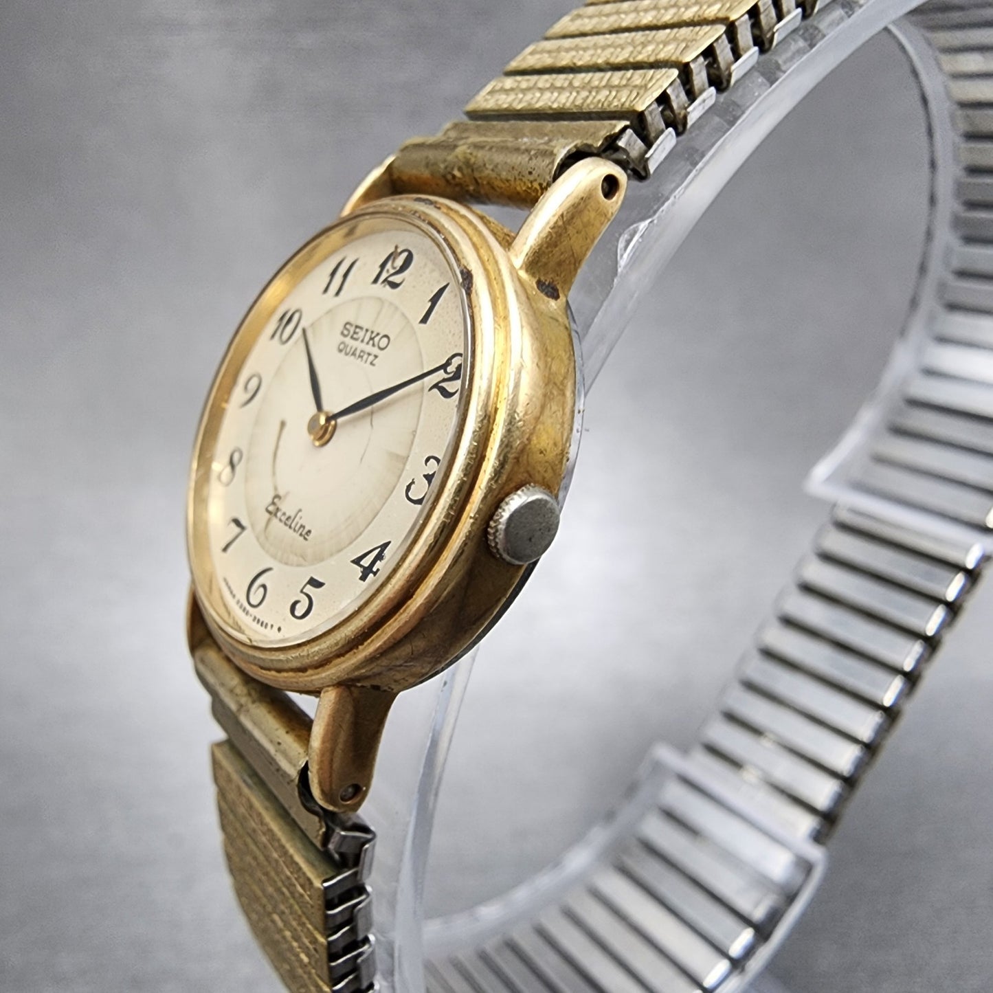 Seiko Exceline Watch Women 22mm Cream Dial Gold Tone Round 23200380 New Battery2