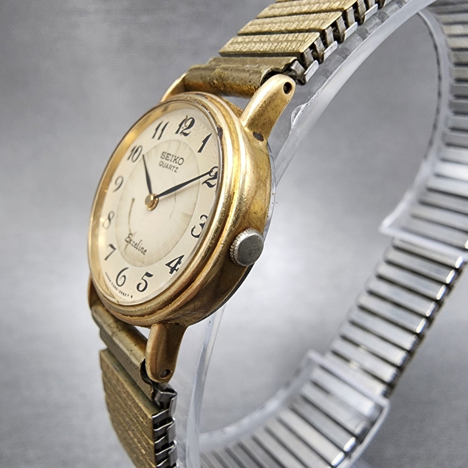 Seiko Exceline Watch Women 22mm Cream Dial Gold Tone Round 23200380 New Battery2
