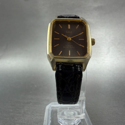 Citizen Q&Q tank Watch Women 21mm Gray Dial Gold Tone Rectangle New Battery5