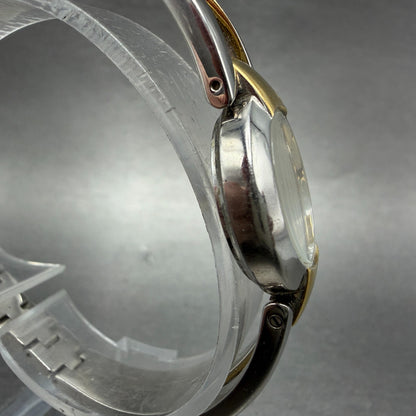 Bulova Watch Women 22mm MOP Dial Two Tone Round 98T80 Bangle New Battery JKLASD3