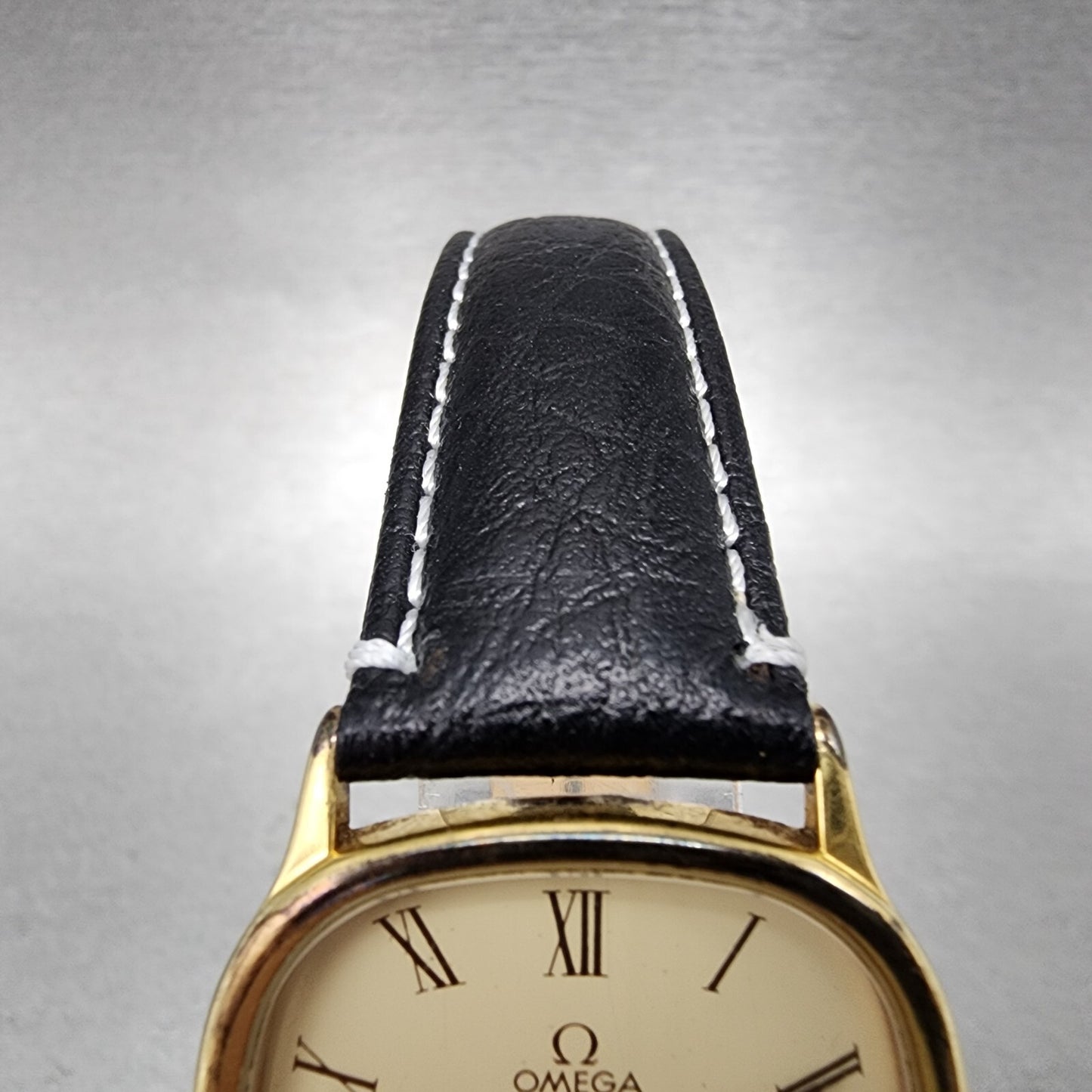 Omega De Ville Tank Watch Men 30mm Cream Dial Gold Plated 191.0132 New Batttery4