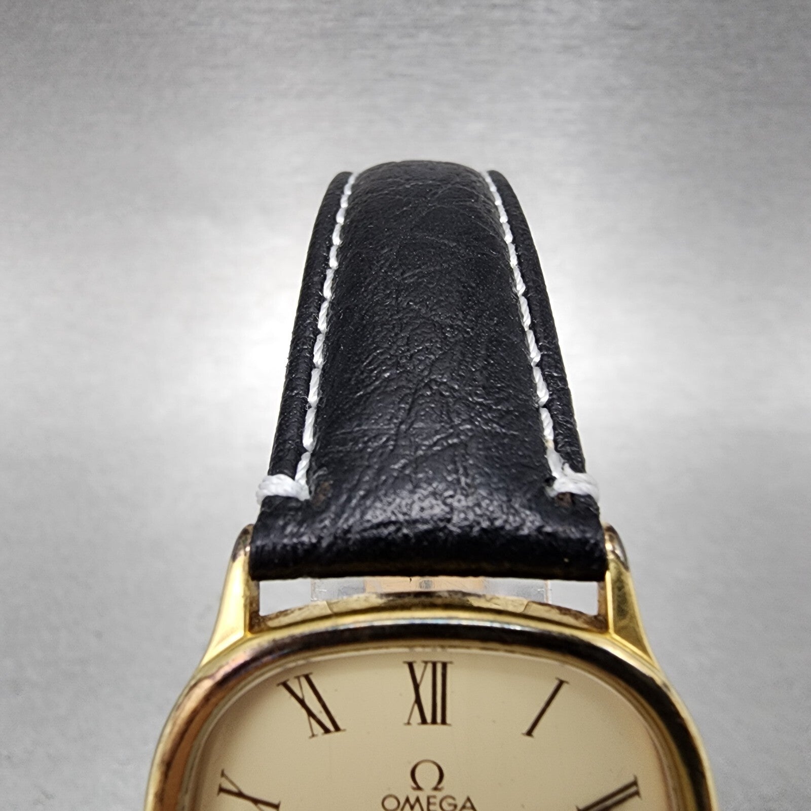Omega De Ville Tank Watch Men 30mm Cream Dial Gold Plated 191.0132 New Batttery4