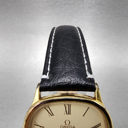 Omega De Ville Tank Watch Men 30mm Cream Dial Gold Plated 191.0132 New Batttery4
