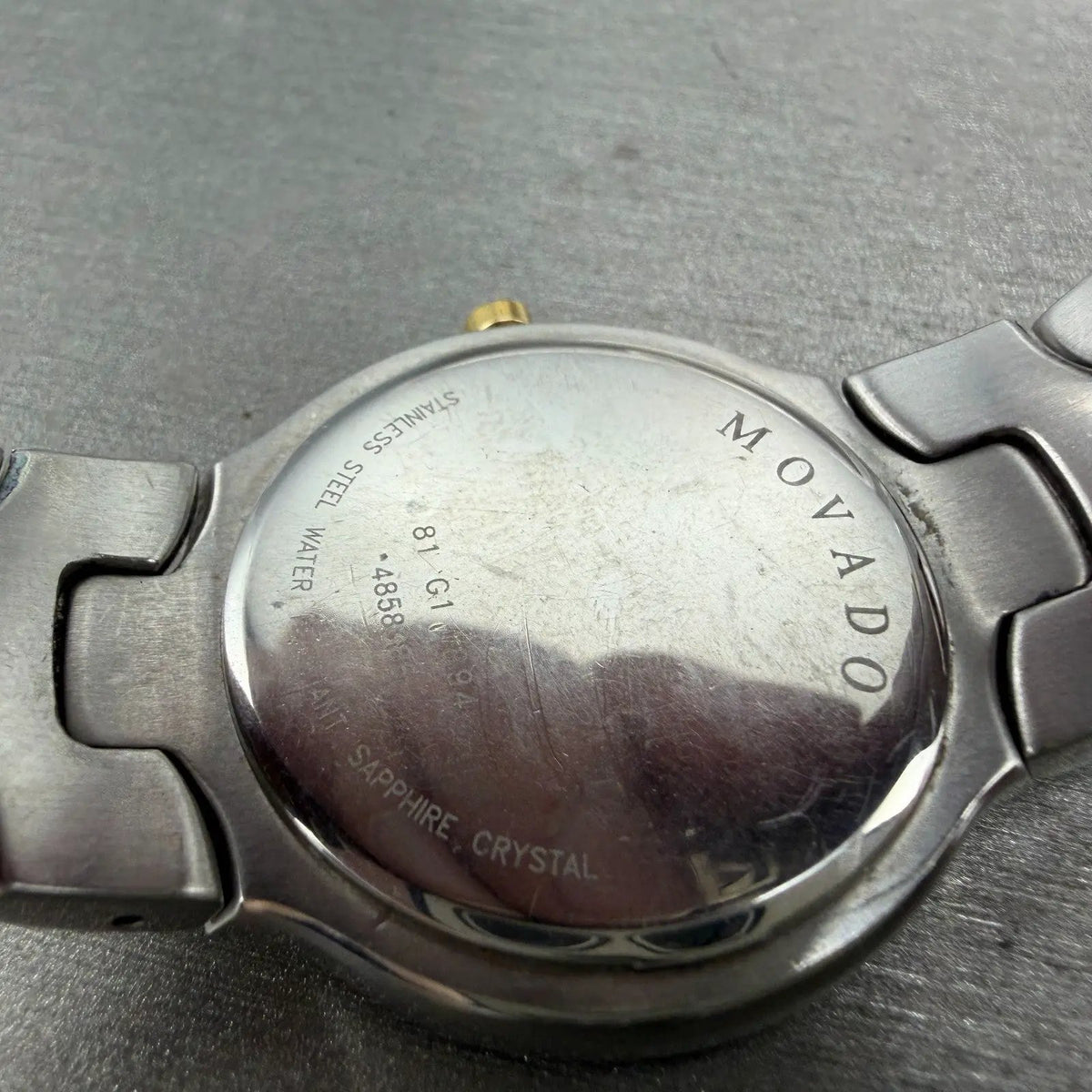 Movado Portico watch Men 34mm Black Dial Two Tone Round 81 G1 1894 PARTS10