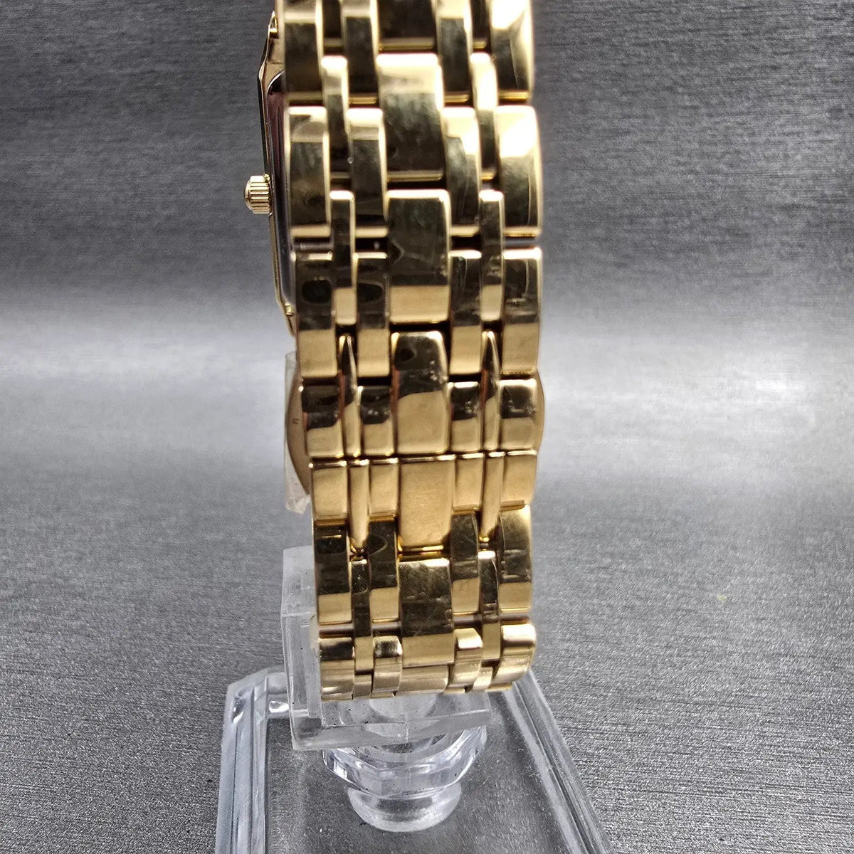 Bulova Futuro Quadra Watch Women 20mm Gold Dial Gold Tone 97P140 New Battery7