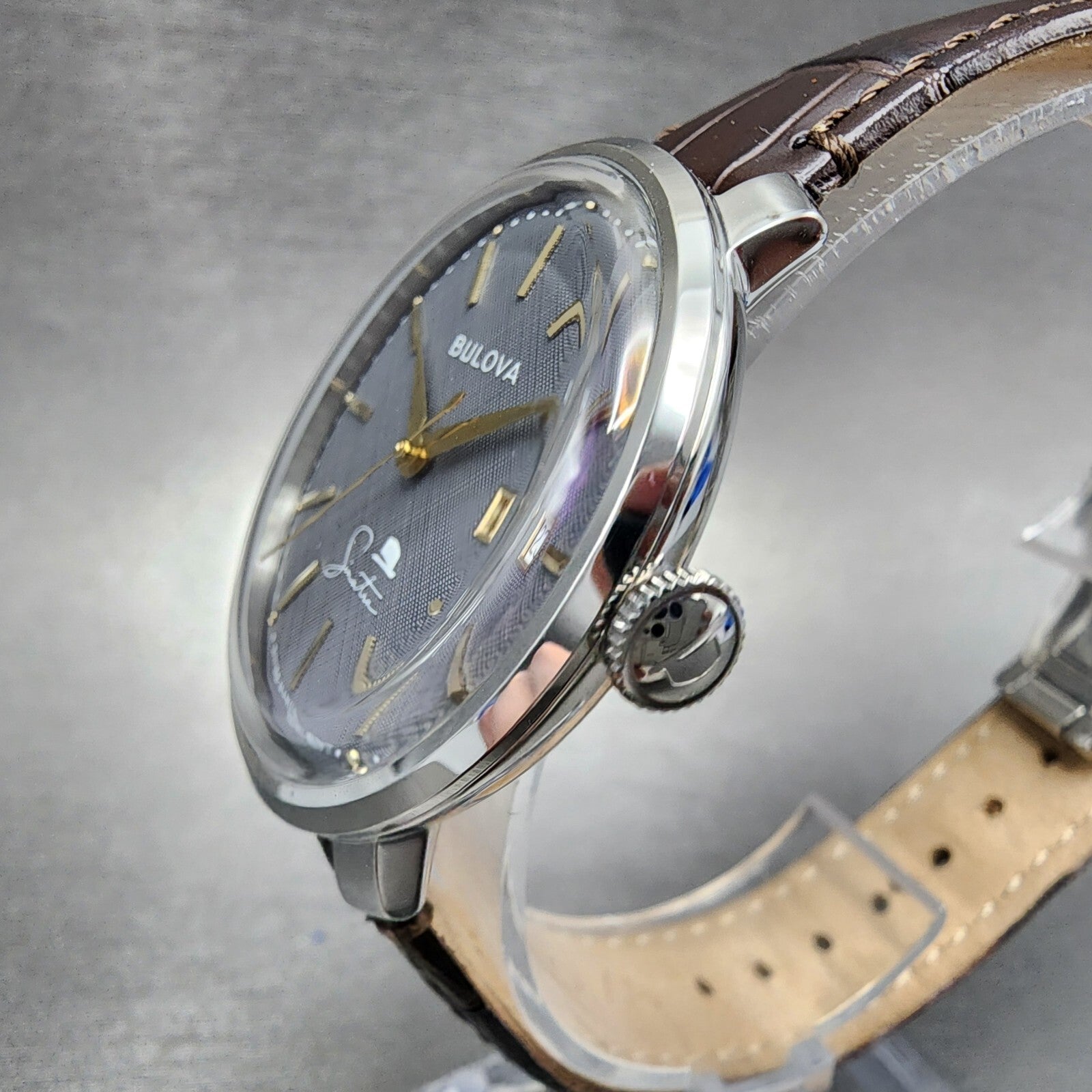 Bulova Frank Sinatra Watch Men 40mm Gray Dial Silver Tone Date Manual Wind2