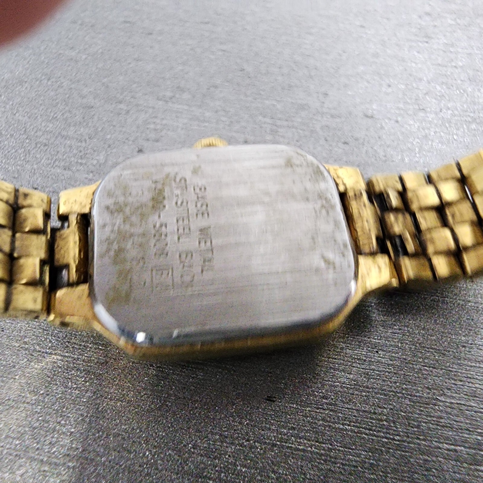 VTG Seiko Watch Women 17mm Black Dial Gold Tone Octagon V4005608 New Battery A18
